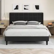 ALFORDSON Bed Frame Double Size Platform Fabric Charcoal
