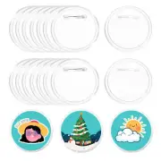 25Pcs Acrylic Sewing Buttons Pin Clear 2.56" Button Maker Badges
