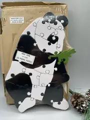 Panda Bear Large Wooden Block Puzzle 11" x 7" Smithsonian Institute