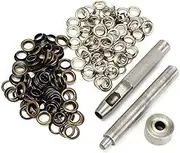 SENRISE Grommets Eyelets, Eyelets Set Rust-Free 100PCS 10mm Eyelets with Punch Hole Tool,Fastened Tool for Canvas,Tarps,Shoes,Clothing, Bags