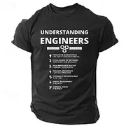 Men's Understanding Engineers T Shirt Tee Top 100% Cotton Short Sleeve Graphic Shirt Black Army Green Comfortable Tee Street Sports Outdoor Fashion Designer Cl