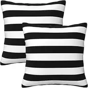 Black and White Stripe Throw Pillow Covers 20x20 in Farmhouse Pillow Case Soft Outdoor Cushion Covers Set of 2 for Sofa Bed Bedroom Car Chair Living Room Home Decorative