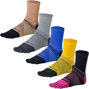 [GINZIN] Five Fingers Men's Running Toe Socks 5 Pairs