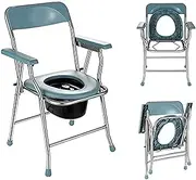 Z&y GLAa Adjustable Commode Chair, Portable Bedside Commodes Adjustable Height Shower Toilet Seat Commode Chair Comfortable Durable/Blue