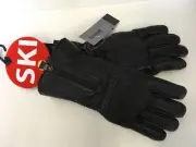 Ski Signature Leather Vintage Black Zip Cuff Ski Ski/winter glove Men's Sz L