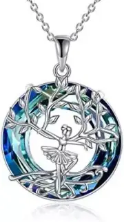 Runner Necklace Sports Running Gifts for Girls Tree of Life 925 Sterling Silver