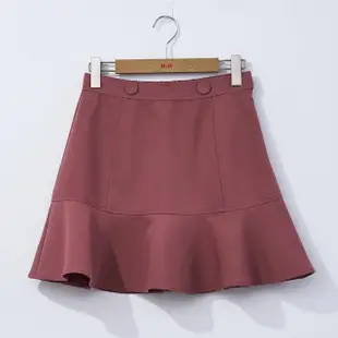 【H2O】包布釦短裙 #3632015(綠咖/黑/莓紅色)