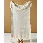 Anthropologie Woven Marley Throw Blanket Cotton Polyester Fringe Tassels NWT