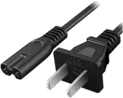 AC 2 Prong C8 Power Cord 5ft Standard 2-Slot for TV PS4 PS5 Speaker Monitor Xbox