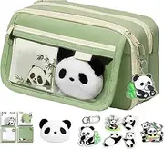 Cute Panda Pencil Case, Large Capacity Cute Pencil Case with Zipper, Cute Panda Pencil Pouch Preppy Pencil Case, Cute Pencil Box for Boys Girls Kids School Supplies