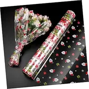 Gadpiparty clear cellophane paper christmas wrap Santa Claus cellophane wrapper cellophane bags for wine bottles Christmas cellophane bags Wrapping Paper wedding Shopping craft paper