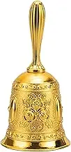 Hand Call Bell Extra Upgraded - Loud Solid Brass Call Bell for Ringing at Wedding/Gold Hand Bells for Seniors Bedside/Teacher Classroom Bell/Tibetan Bells/Dinner Bell/Meditation Bell