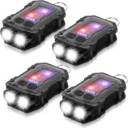 2/4 PCS Super Bright LED Mini Flashlight USB Rechargeable Pocket Keychain Torch