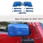 Rearview Mirror Cover & Door Handle Trim Shell For Jeep Wrangler JK 2007-18 Blue (for: Jeep)