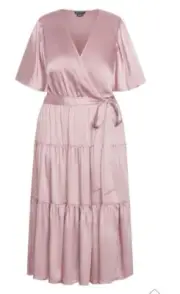 City Chic Small Maxi Tierdness Pink Plus Size 16