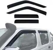 AUSGO Weathershields Compatible with Nissan Navara D22 Dual Cab 1997-2015, Injection Weather Shields Window Visors Wind Deflectors Sun Rain Guard 4PCS Set