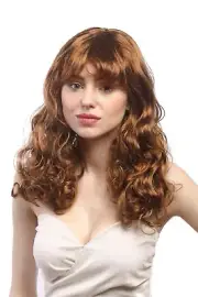 Wig Ladies Carnival Long Fringe Waves Diva Southern Belle Light Brown