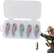 Trout Lures for Lake Fishing | 5X River Fishing Perch Bait - Portable Gear Set with Metal Design, Storage Box, Angler Accessories for Bass, Trout, Freshwater, Saltwater, Outdoor, Hiking