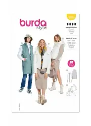 BURDA 5869 MISSES JACKET & LONG WAISTCOAT COAT Sewing Pattern Sizes 8 - 18