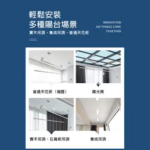 【匠藝家居】304不鏽鋼圓管 手動升降晾衣架 家用晾衣桿 自動晾曬衣架 陽台晾衣桿 多幹多功能曬衣架 304不鏽鋼繩