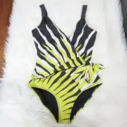 Diane Von Furstenberg Rochelle Sun Tiger Citronelle Wrap Swimsuit sz S NWT!