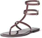 [The Drop] Women's Casper Gladiator Thong Ankle Sandal, Mahogany, 8.5
