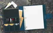 A4 loose leaf Writing note Notebook Retro Diary Notepad cow leather blue Q403