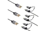 3x Verbatim 1.2m Charging & Sync 2-in-1 Micro USB Lightning MFI-Certified Cable