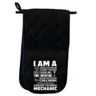 I Am A Mechanic Grease Covered - Mitt Kitchen Glove Mitts Double Oven Gloves
