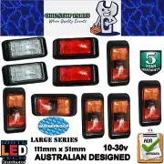 10 X MIXED LARGE LED CLEARANCE LIGHTS MARKERS LAMP TRAILER WHITE RED AMBER/RED