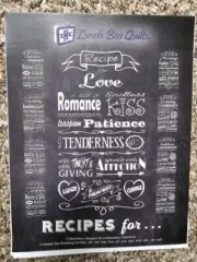 Lunch Box Quilt Recipe For Life Embroidery Design CD Love Kiss Cuddle Laugh