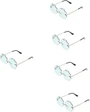 [Healvian] 2 Pairs Sunglasses Star Glasses Rave Earrings Cloud Shaped Disco Glasses Fun Glasses Retro Rimless Cloud Glasses 90s Funny Party Glasses Prom Glasses PC Banquet Retro Box Frameless