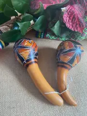 Andean Sound Healing Ceremonial Handcrafted Large Rattle Pair Gourd Au Seller