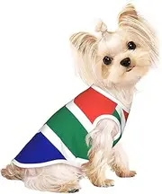 South African flag print Dog Shirts for Small Dogs Stretchy T-Shirts Lightweight Tank Top Sleeveless Striped Vest
