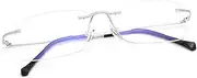 Rimless Clear Bifocal Reading Glasses Blue Light Blocking Readers for Men and Women Unisex Eyewear Far Near Dual-Use Lightweight Magnifying Anti Glare UV Digital Reduce Eyestrain Fashion Eyeglasses