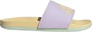 [adidas] womens Adilette Comfort Slide Sandal, Ice Lavender/Orange Tint/Linen Green, 6