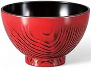 J-Kitchens 4 inch Chestnut Wood Grain Bowl (Soup Bowl, Bowl, Wan, Lacquerware), Negoro Black 4.8 x 4.8 x 3.0 inches (12.1 x 12.1 x 7.6 cm), Heat Resistant ABS Resin, Made in Japan, Dishwasher Safe