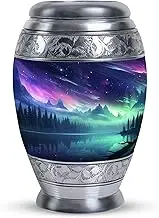 Aurora Borealis Urn, Cremation Urns for Human Ashes Adult Female - Burial Urns for Adult Human Ashes - Human Remains Large Urn - Funeral Urn for Burial In Ground, Large Cremation Urns 10 Inch