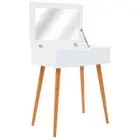 Stylish Dressing Table With Compartments And Mirror Makeup Vanity Desk White