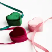 Velvet Heart-shaped Ring Box Jewelry Display Case Necklace Storage Gifts Boxes