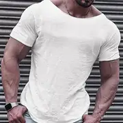 Men's T Shirt Casual Style Short Sleeve Crew Neck Summer Plain Fashion Designer Casual Street Sports Holiday Black White Pink Top Tee for Men