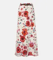 [Dorothee Schumacher] Dorothee Schumacher Floral Ease linen midi skirt AU 16 multicoloured