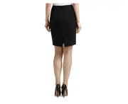 ELIE TAHARI Womens Black Slitted Below The Knee Pencil Skirt 2