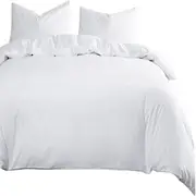 White Microfiber Doona Cover Bedding Set