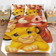 v2636 Bed Sheets Bedding The Lion King Cartoon Bedding Sets Ultra Soft Skin-Friendly Duvet Cover 3 Piece, Cute Comforter Cover Bed Set for Boys Girls