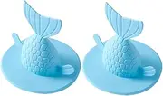 2pcs Fishtail Sink Drain Plug Cover Odor Proof Bathtub Stopper for Kitchen Bathroom Sizing
