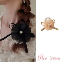 在飛比找momo購物網優惠-【MISS KOREA】珍珠髮圈 花朵髮圈/優雅氣質珍珠網紗