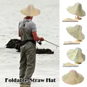 Big Visors Anti-UV Wide Brim Sun Hat Foldable Outdoor Beach Cap Straw Hat.