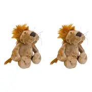 2x LVD Plush Lenny Lion Kids/Childrens Stuffed Animal/Soft Toy 21x10cm Brown 0+