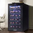 28 Bottles Wine Cooler Glass Door Mini Freezer Touch Panel Thermoelectric Fridge